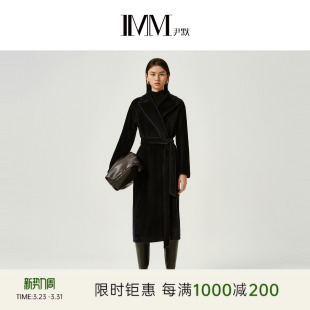 IMM尹默冬苏力羊驼毛超长款 宽松廓形枪驳领毛呢大衣外套女