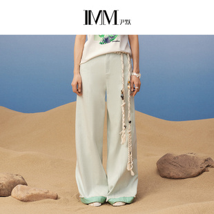 女 简约浅绿牛仔裤 IMM尹默2026年夏轻松 小A型脚口独特裁剪时尚