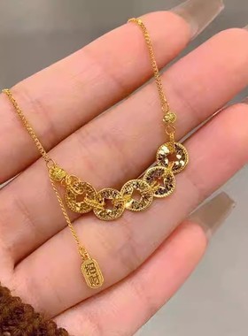 碎碎冰招财进宝钱币手链送女友