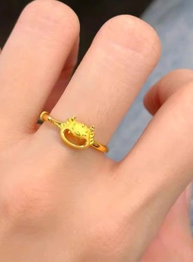 2025新款999足金龙开口戒指女