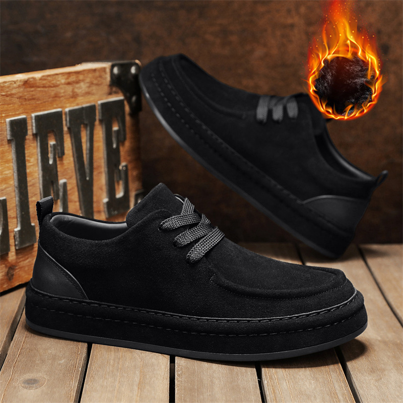 男鞋冬季2025新款加绒加厚上班工作棉鞋休闲博肯鞋百搭爸爸板鞋子