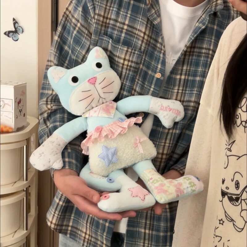 可爱小猫咪安抚哄睡娃娃手工diy毛绒玩偶手缝材料包毛绒创意礼品