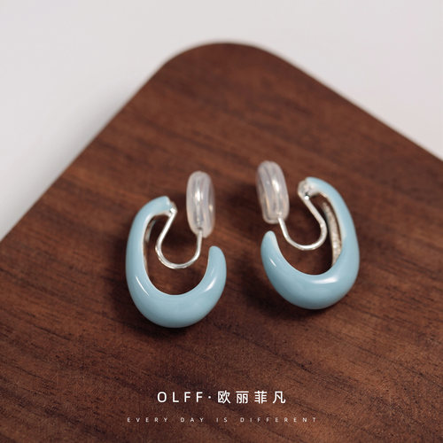 无痛蚊香盘耳夹夏日清新滴釉C形