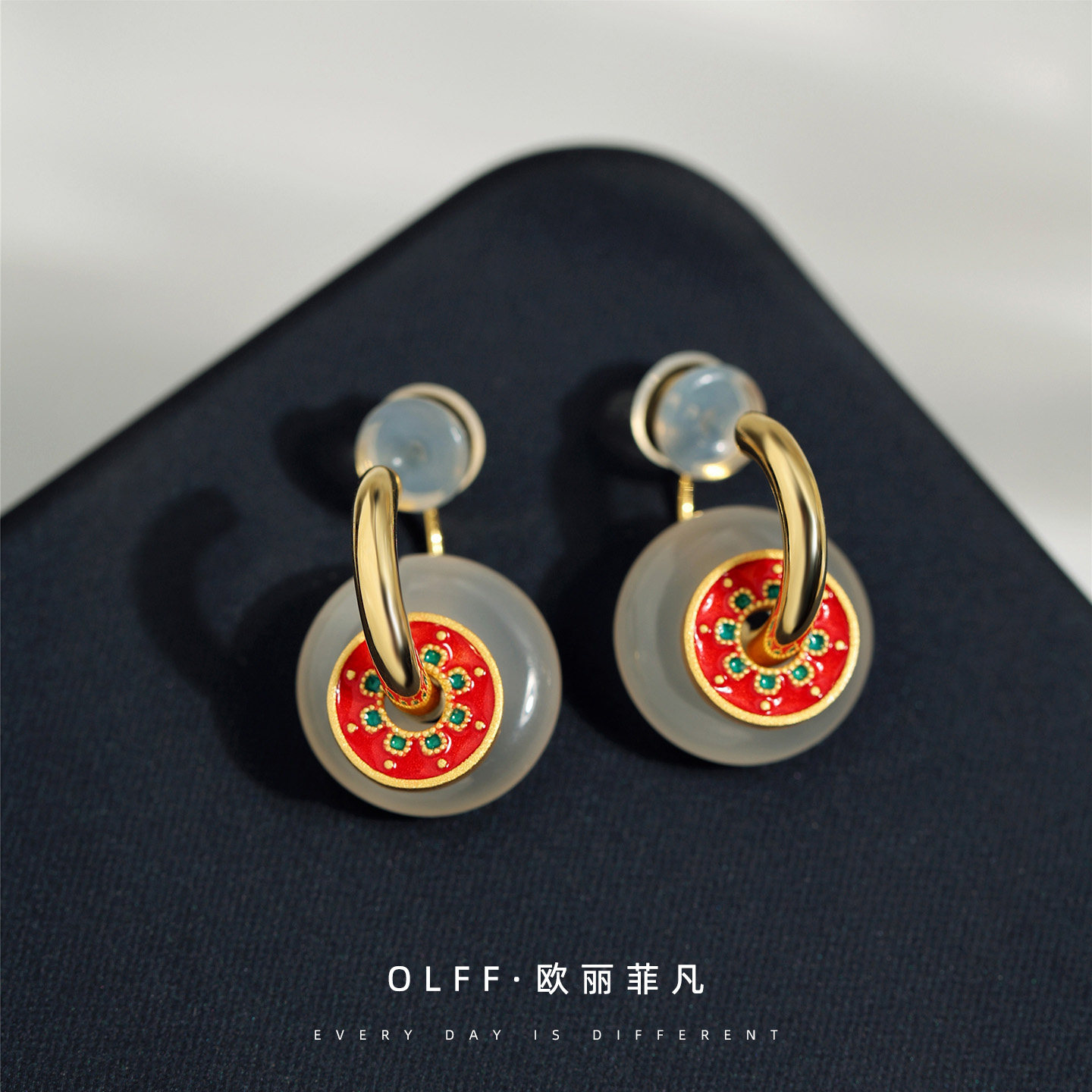 无痛耳夹复古白玛小耳圈瑙耳扣