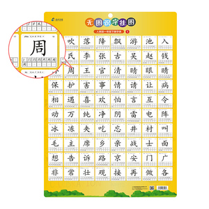 人教版无图识字挂图幼儿童学习汉字卡片一年级上下册课本同步认字