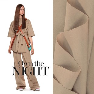 2024新品 秋冬面料 驼色卡其色精纺面料布料  裤子风衣布设计师