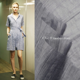 夏季新品 折皱半棉透气面料 亲肤时尚 设计师布料 衬衣网纱纱布