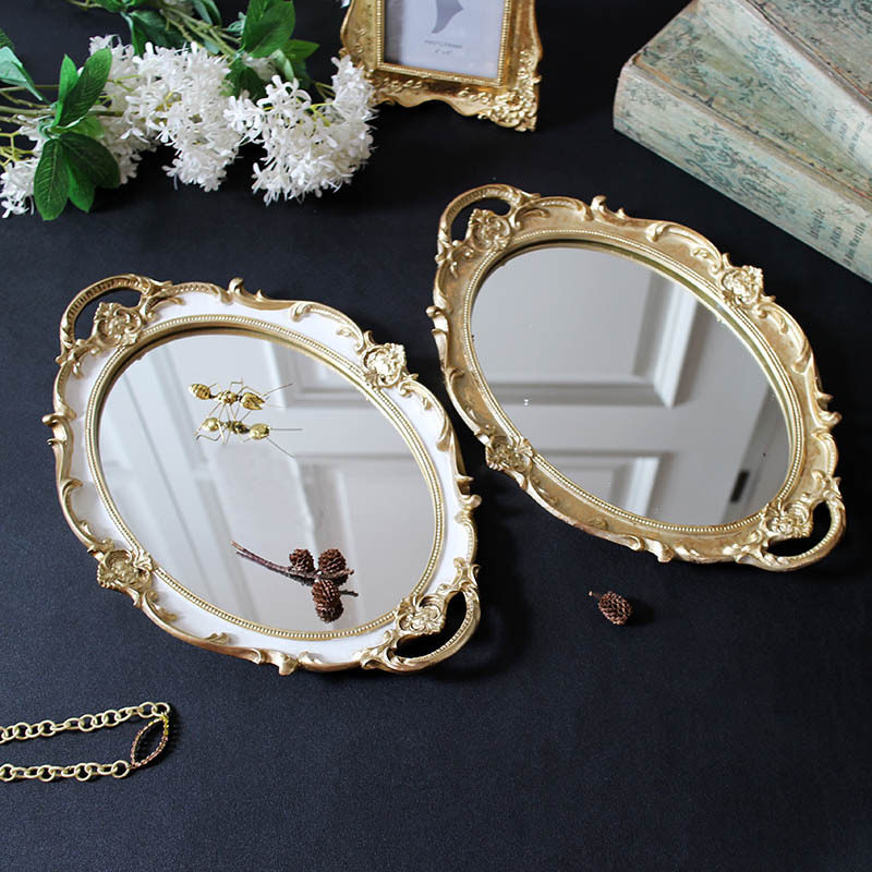 European style French Retro Carved Oval Mirror handle Tray Jewelry tray originality Storage Decorative plate Decorationin the Accessories/Fashion Jewelry, Decoration  category - from Buy2taobao.com to provide professional Taobao agent buy service