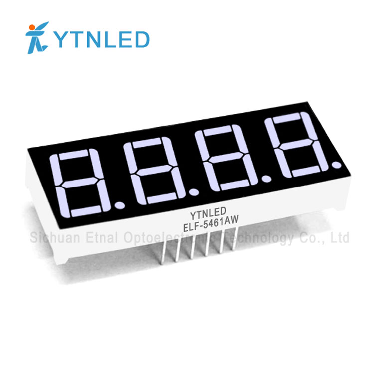 ELF-5461AW,ELF-5461BW,0.56英寸4位D1-D4共阴阳白色数码管YTNLED