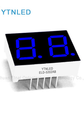 ELD-5202AB,ELD-5202BB,0.5英寸2位共阴共阳蓝色数码管YTNLED