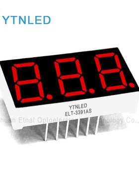 ELT-3391AS,ELT-3391BS,0.39英寸3位共阴共阳红色数码管YTNLED