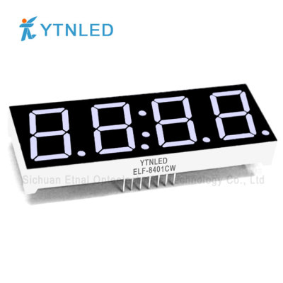 ELF-8401CW,ELF-8401DW,0.8英寸4位全亮共阴共阳白色数码管YTNLED