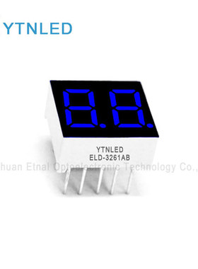 ELD-3261AB,ELD-3261BB,0.36英寸2位共阴共阳蓝色数码管YTNLED