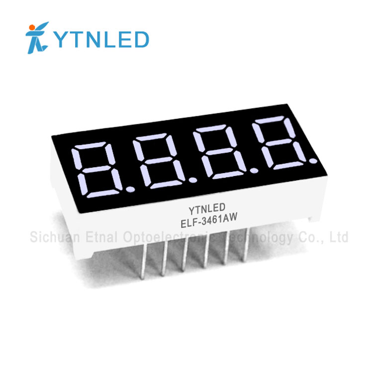 ELF-3461AW,ELF-3461BW,0.36英寸4位共阴共阳白色数码管YTNLED