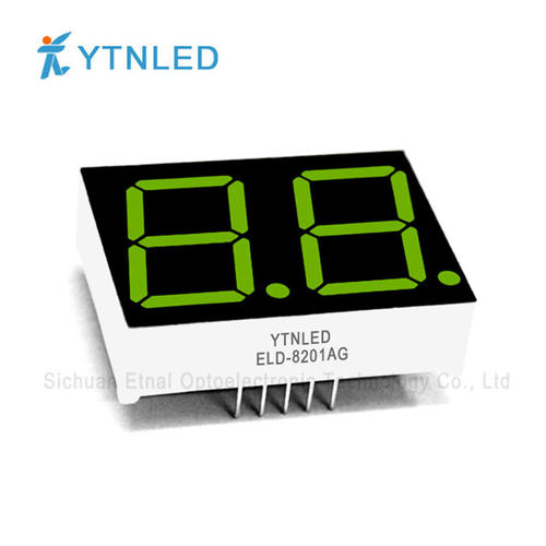 ELD-8201AG,ELD-8201BG,0.8英寸2位共阴共阳黄绿色数码管YTNLED