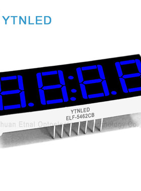 ELF-5462CB,ELF-5462DB,0.56英寸4位全亮共阴阳蓝色数码管YTNLED