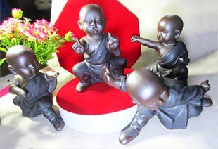 茶宠功夫小和尚紫砂精品可养小沙弥武僧摆件创意个性茶台席茶配件