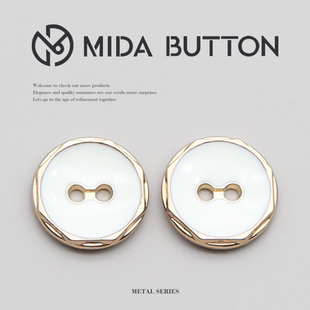 上衣装 毛衣开衫 饰扣 扣子镶钻两眼纽扣衬衣雪纺衫 圆形简约金属衬衫