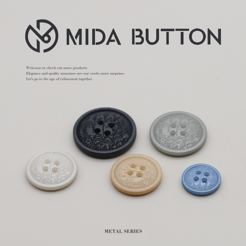 圆形细边四眼立体纹理设计树脂高档西服大衣风衣装饰纽扣彩色精致