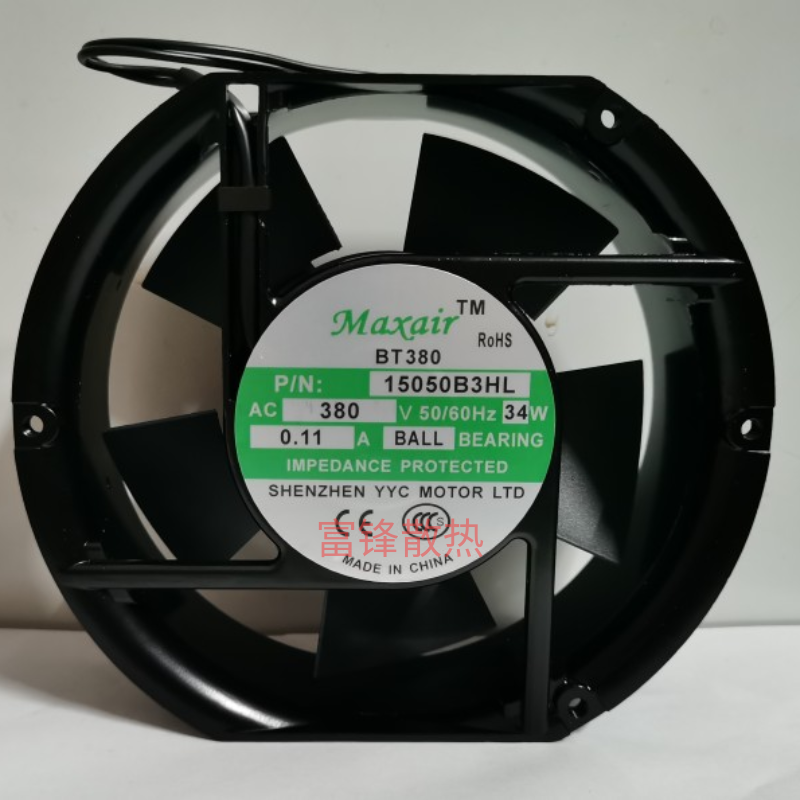 Maxair 轴流风机BT380 15050B3HL 380V 0.11A 34W 17CM 散热风扇