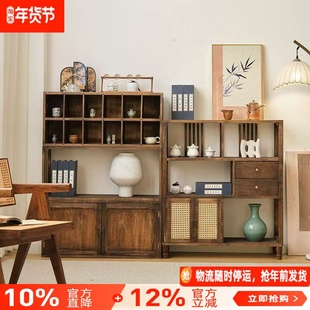 博古架茶柜置物柜客厅落地收纳柜子多层茶叶储物柜茶水柜茶台边柜