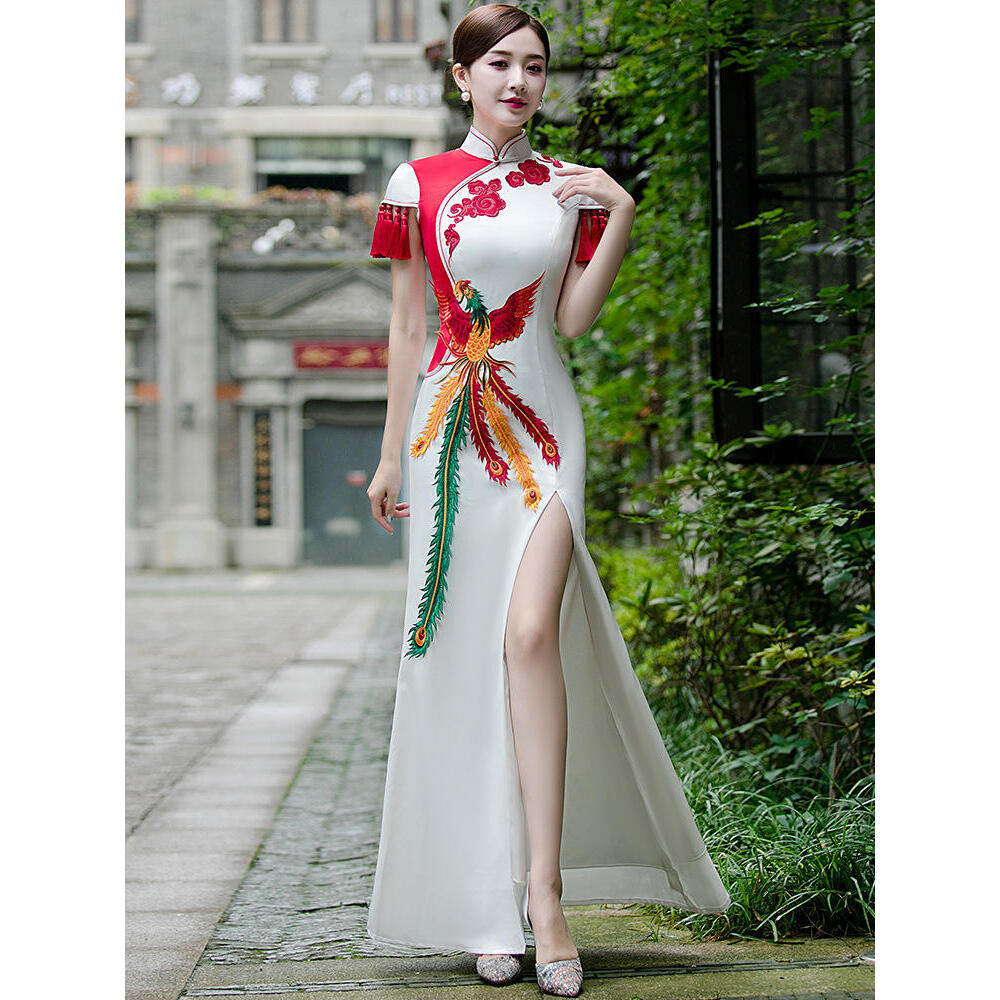 旗袍秀走秀高端鱼尾裙女长款优雅