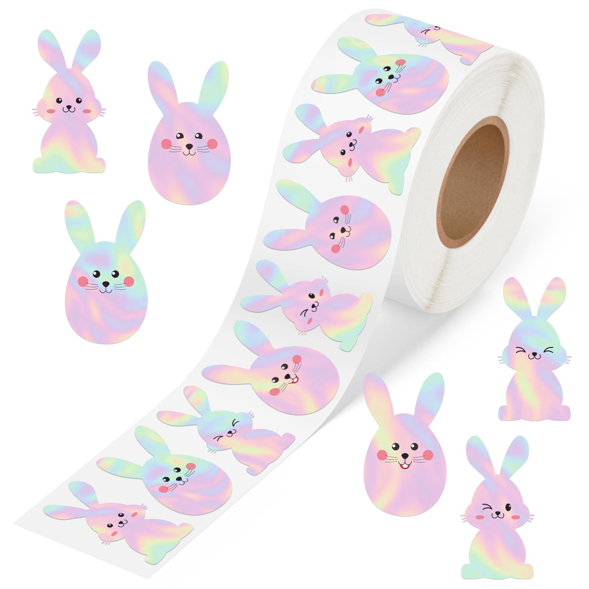 500贴/卷复活节可爱兔子全息贴纸DIY彩色蛋形信封节日礼品自粘贴,文具电教/文化用品/商务用品,贴纸/立体贴纸,淘宝优惠券,粉丝福利购,淘宝优惠卷