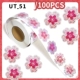 立体花朵贴纸100PCS亮片装 饰贴DIY手工粉色贴花立体贴纸
