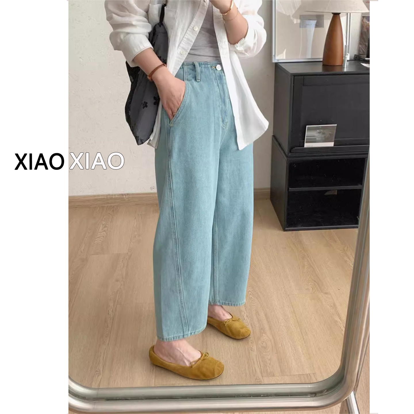 梨形身材哈伦牛仔裤女夏薄款2025新款大码胖mm高腰小个子老爹裤子