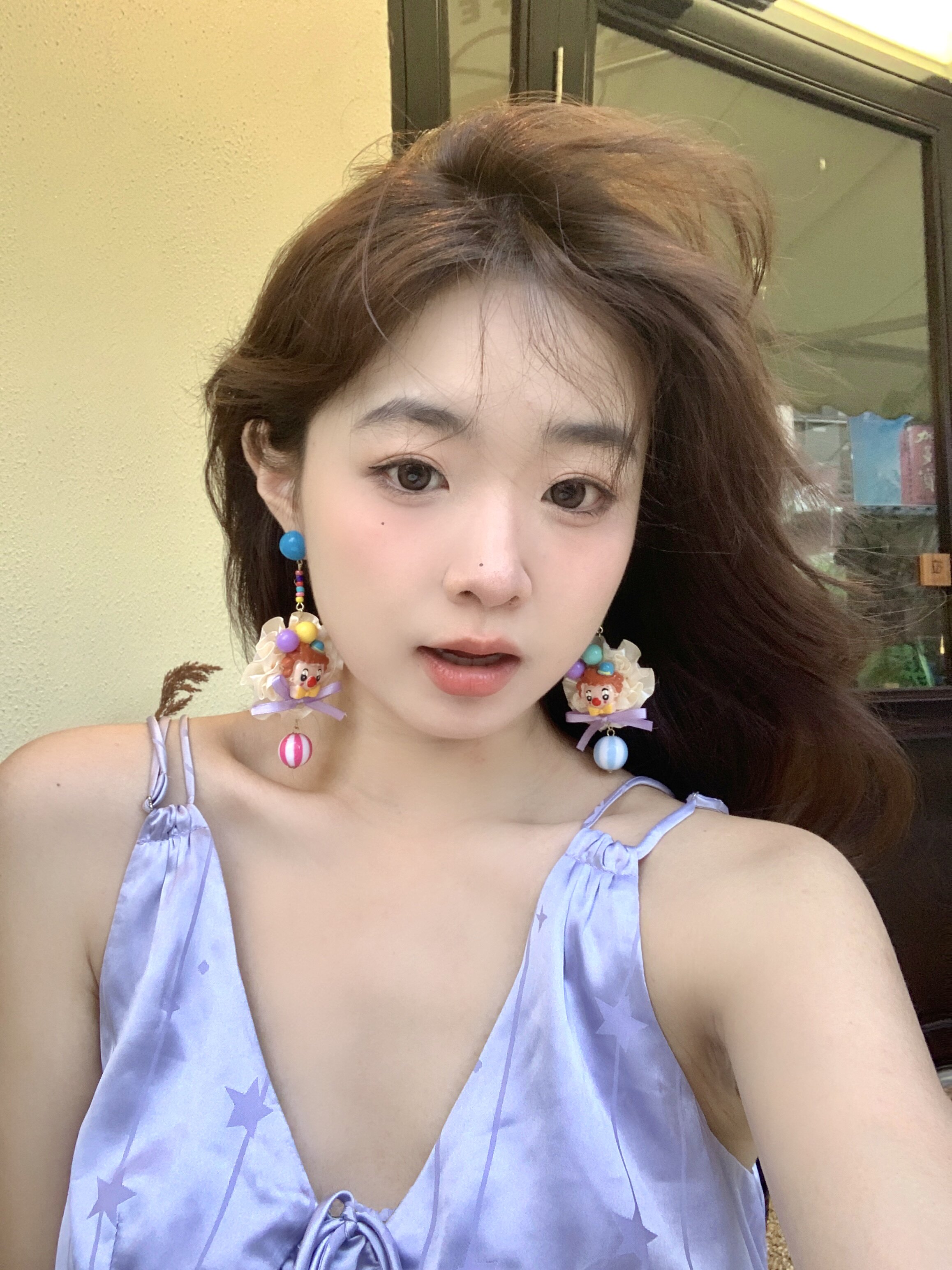 古鳗鱼 鬼马少女风巴洛克小天使耳环