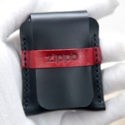 高档zippo打火机保护套釉层牛皮皮套真皮纯手工挂腰送礼男黑色包