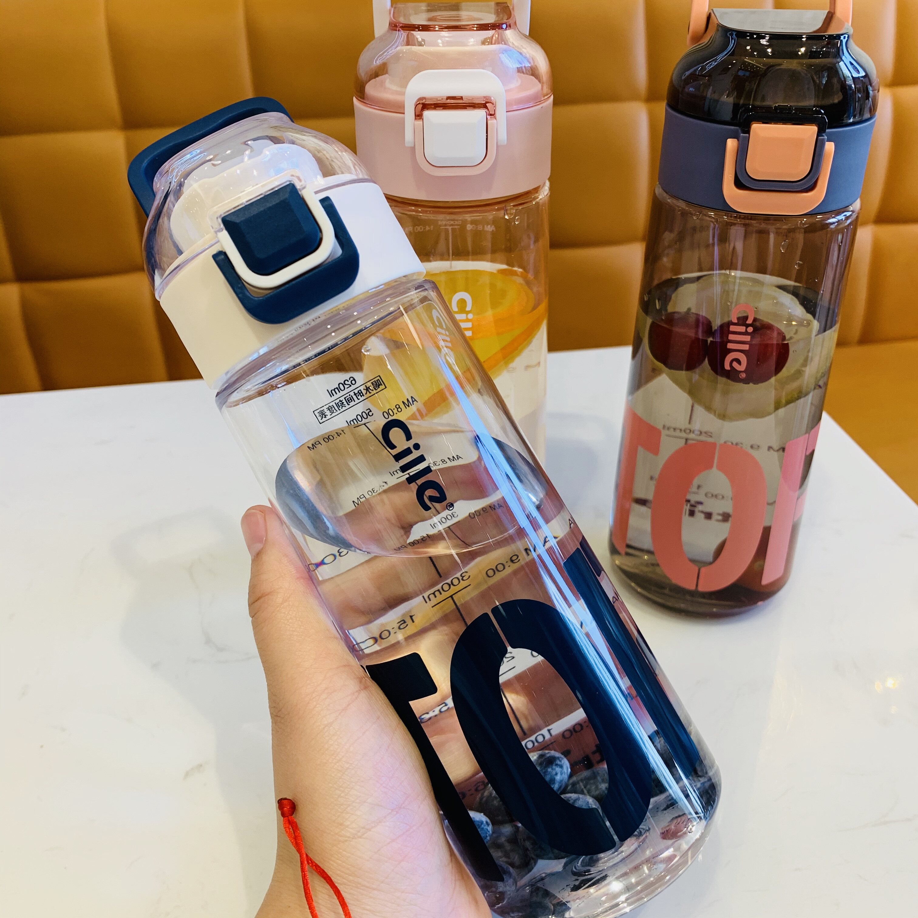 cille希乐水杯620ml直饮杯男女学生大容量tritan水壶塑料杯子