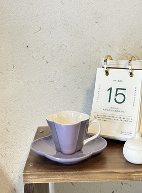 出口日本F家花朵无孔手工DIY蜡烛杯多肉小花盆陶瓷彩绘紫色花盆