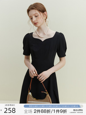 taobao agent Advanced summer black dress, bright catchy style, french style, high-quality style