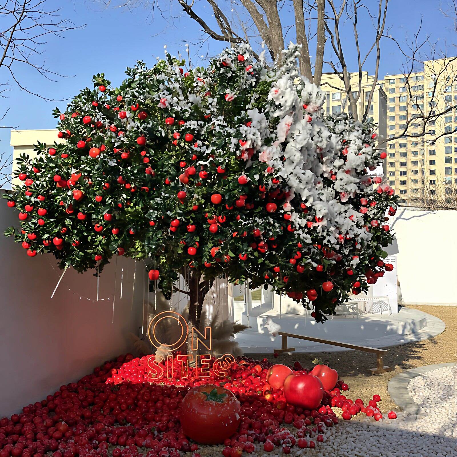 彷真红苹果新年装饰道具