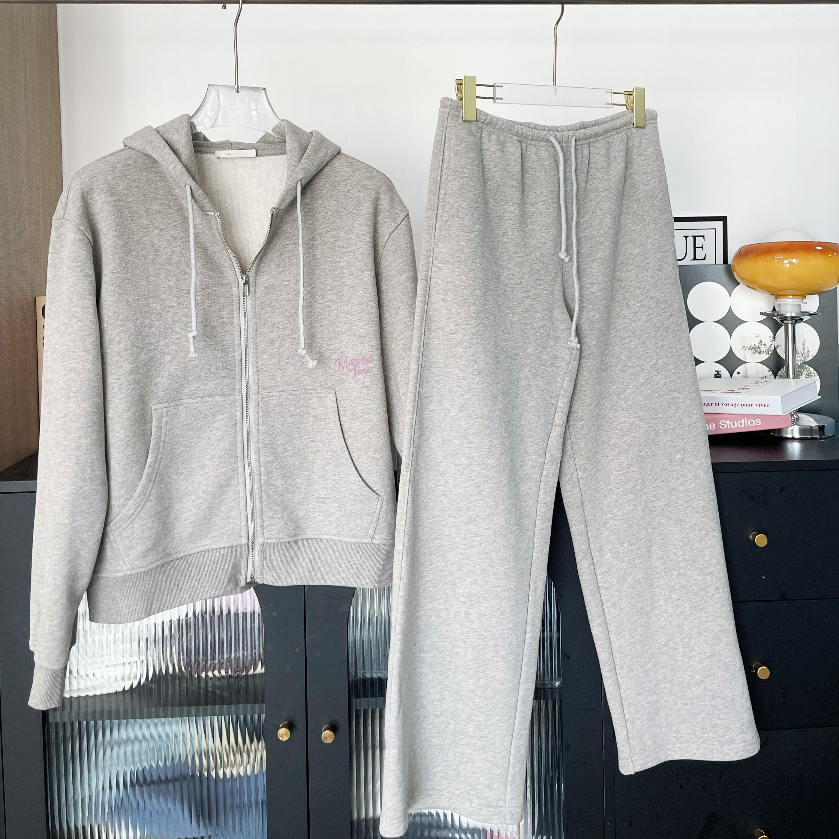 MINI老江 london bridge连帽卫衣外套女直筒休闲百搭卫裤套装