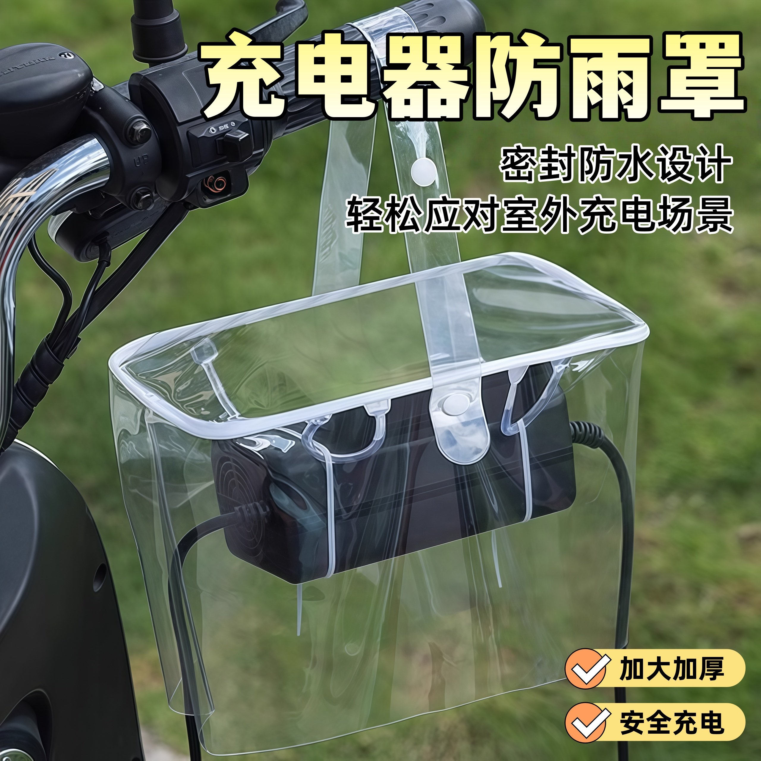 电动车充电器防雨罩电瓶车通用防水袋室外充电露天排插保护套防尘