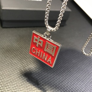 G1838P8欧美吊坠个性项链创意男士钛钢吊坠T恤链毛衣链配饰