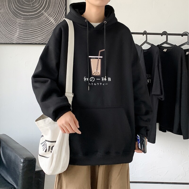 L2421P48秋季上新休闲连帽百搭韩潮外套卫衣男情侣装连帽卫衣图片