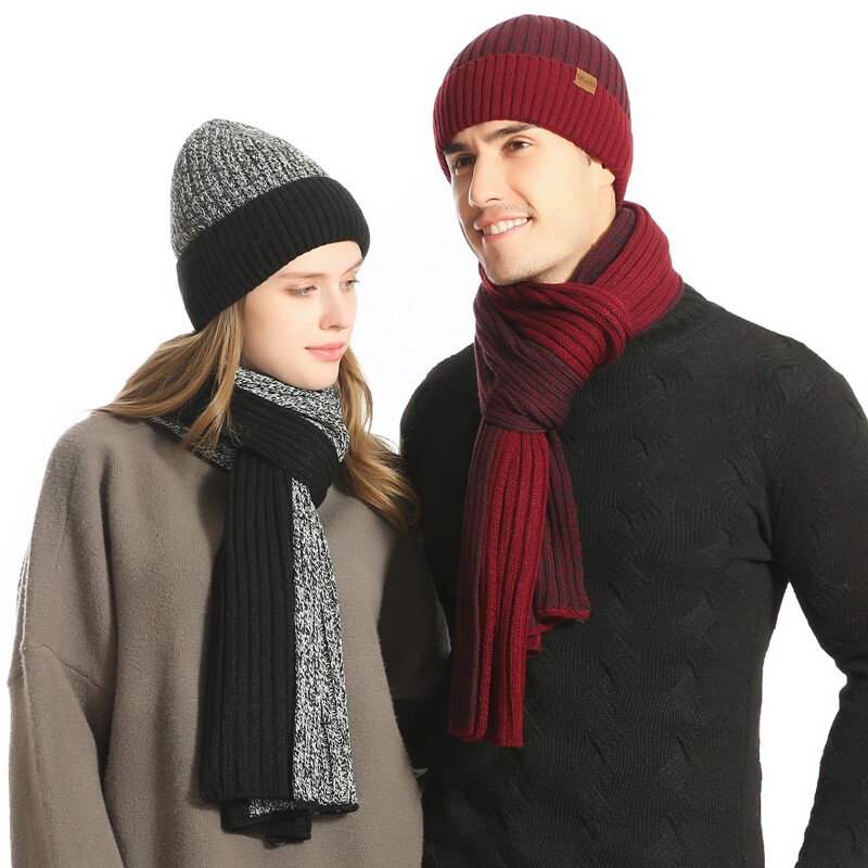 WJ0047P55情侣保暖手套三件套加厚绒护耳针织帽冬韩版毛线帽围巾，围巾，星座510A-6