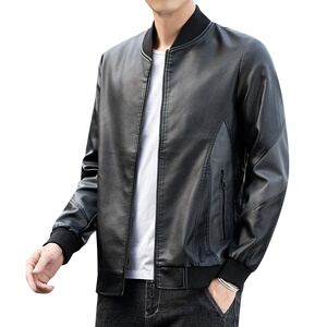 PY5255P85天台景 刺绣夹克外套PU棒球服男士皮衣2023新款秋冬图片