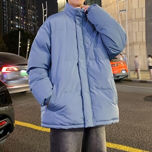 MY5787P75加厚宽松男生棉衣光板羊羔绒内里立领棉服外套男装冬季图片