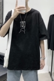D2170港风室内男士夏季潮流潮牌潮印花半袖体恤纯棉男T恤，男装T恤，星座510A-6