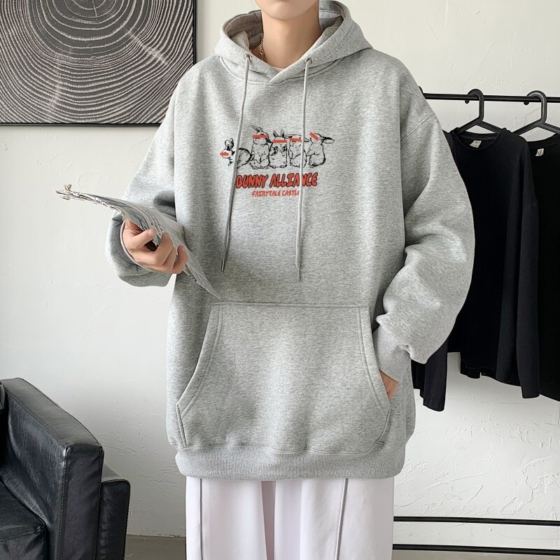 L2543P48韩版ins男士学生宽松运动连帽卫衣秋冬加绒情侣外套,男装卫衣,星座510A-2