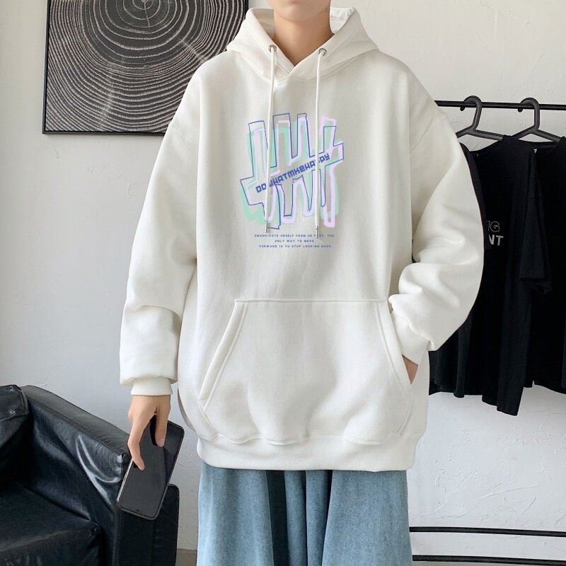 L2445P48韩版ins男士学生宽松运动连帽卫衣秋冬加绒情侣外套,男装卫衣,星座510A-2