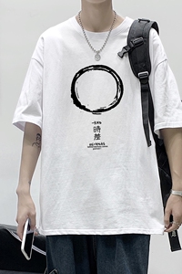 T1918P25港风室内2021新款短袖T恤男生宽松港风印花短袖T恤