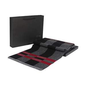 H1044P265加厚韩版羊毛围脖礼盒装山羊绒围巾男冬季羊绒保暖围巾