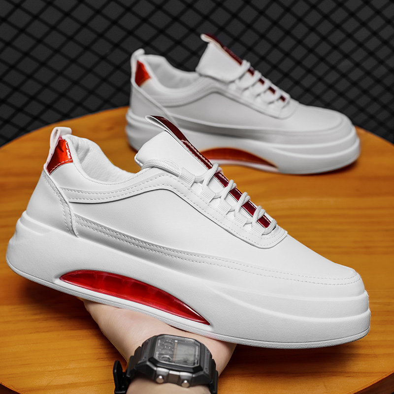 X6696P38小白鞋男夏季皮面气垫运动休闲板鞋厚底内增高男款麦昆，男鞋休闲鞋，星座510A-2