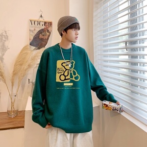 MD2697P55毛衣男韩版潮流宽松bf慵懒圆领秋男士针织衫打底线衣服图片