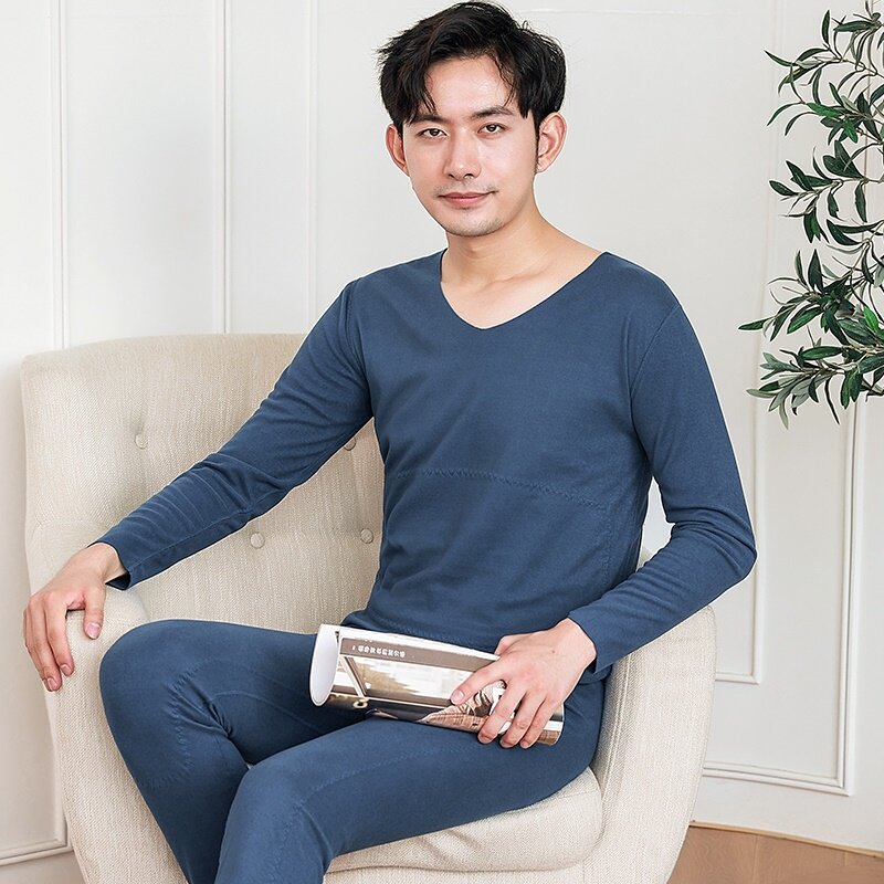 N2716P48冬季新款情侣款贴片保暖弹力修身圆领秋衣秋裤内衣套装,居家内衣保暖内衣,星座510A-2